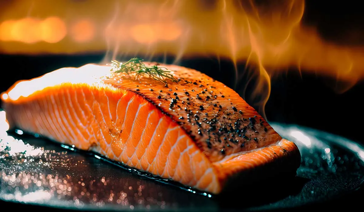 receta de salmón con verduras salteadas